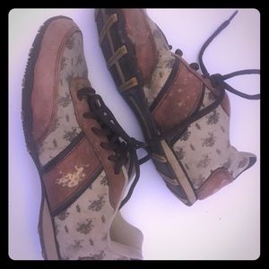 U.S Polo Assn. tan and brown sneakers